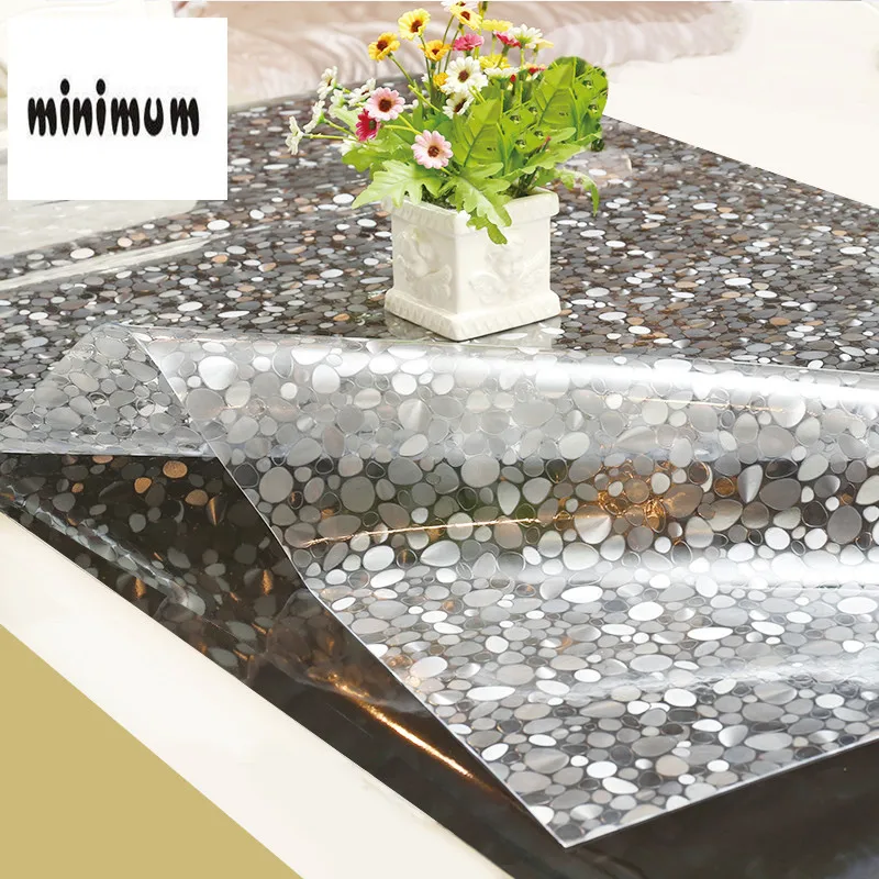 Stone pattern PVC tablecloth waterproof Anti hot Plastic soft glass