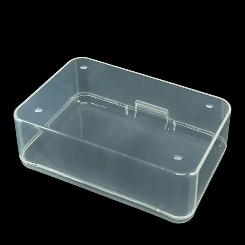 Маленькая прозрачная пластиковая коробка для хранения, органайзер, прозрачная квадратная многоцелевая коробка для карт