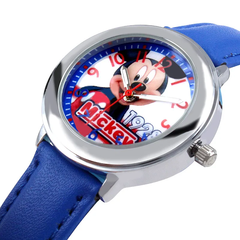 

Children's Watches Disney brand mickey mouse Genuine leather quartz watches children girls boys students cartoon waterproof