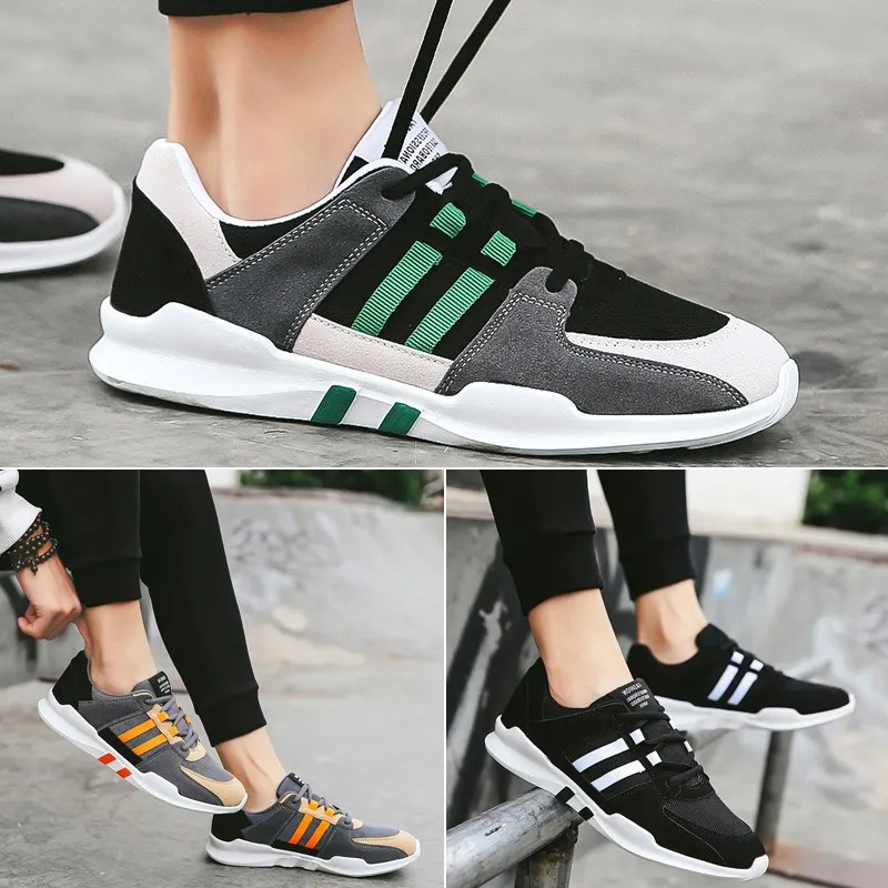 

2019 Spring and Autumn New Color Matching Striped Men's Shoes Personality Fashion Wild Casual Men's Shoes