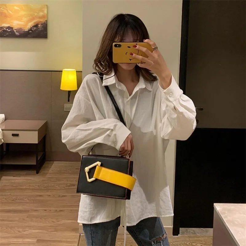 2019 New Fashion Designer Crossbody Bags For Women Box Shape Ladies Messenger Bags Stylish Panelled Luxury Handbags Women Bags