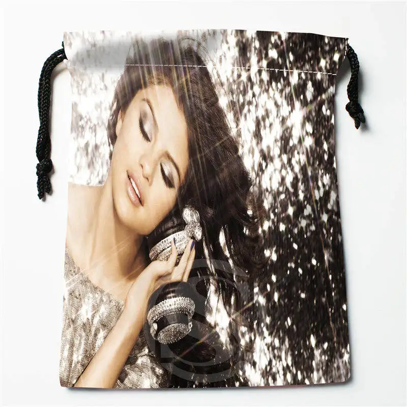 Fl Q176 New Selena Gomez 9 Custom Printed receive bag Bag Compression Type drawstring bags size