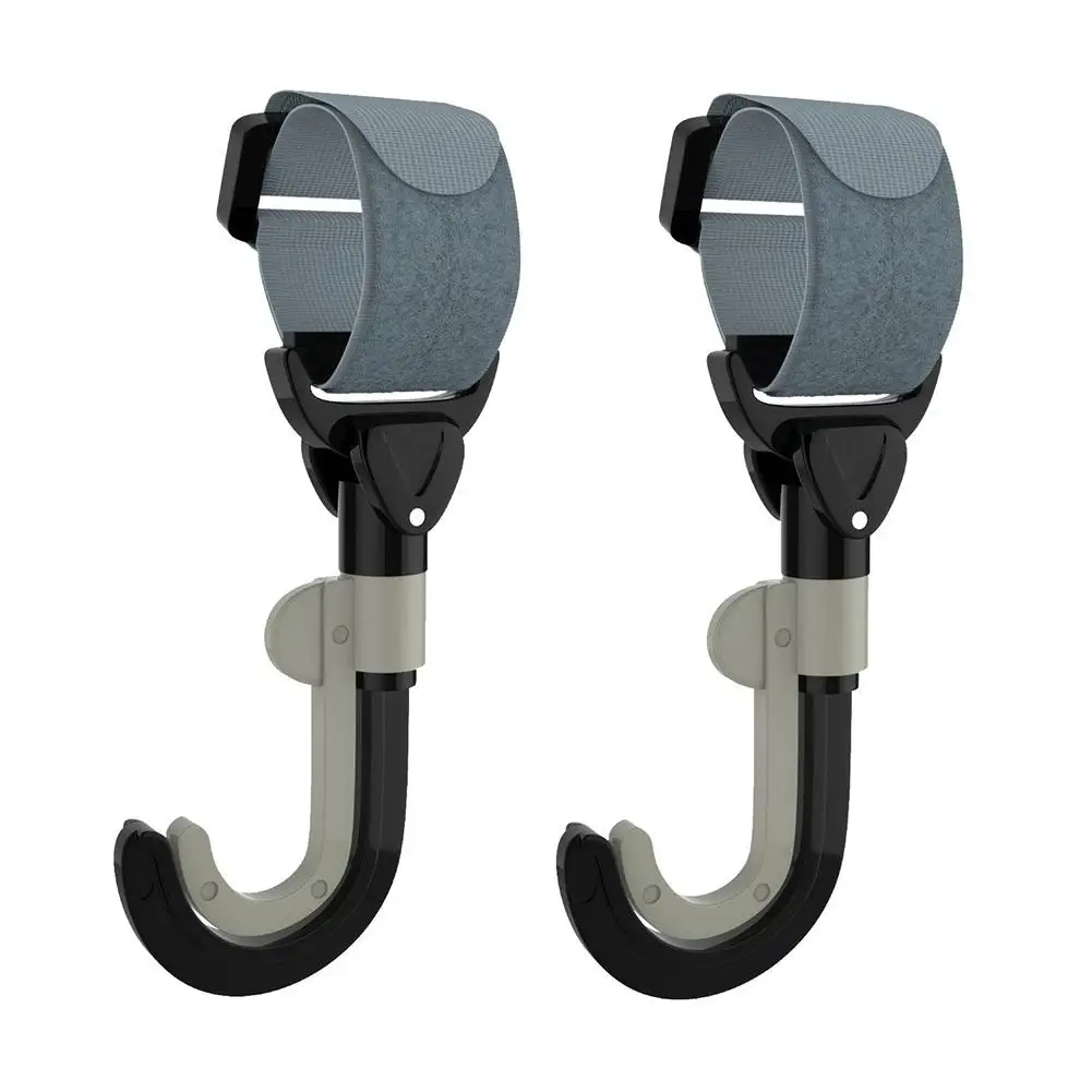 

2PCS Baby Stroller Rotatable Hooks Changing Bag Holder Stroller Accessories Suitable For Long Straps, Backpacks Easily Connect