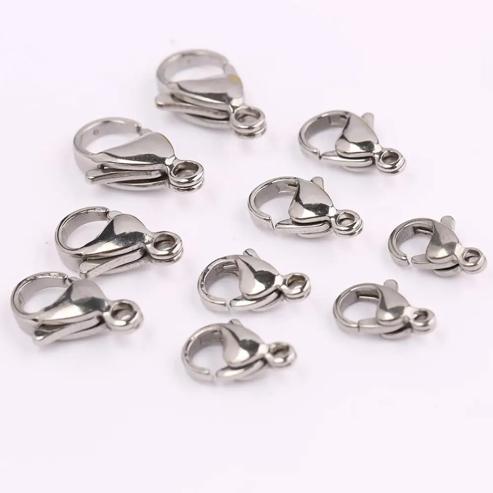 

onwear 20pcs 10mm 11mm 12mm 13mm 15mm stainless steel lobster clasp diy connectors for jewelry making