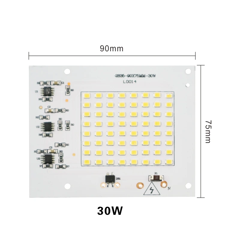 Светодиодный светильник LARZI SMD2835 с бусинами, переменный ток 220-240 в, 10 Вт, 20 Вт, 30 Вт, 50 Вт, 100 Вт, сделай сам, светильник для наружного освещения, холодный белый, теплый белый - Испускаемый цвет: 30W