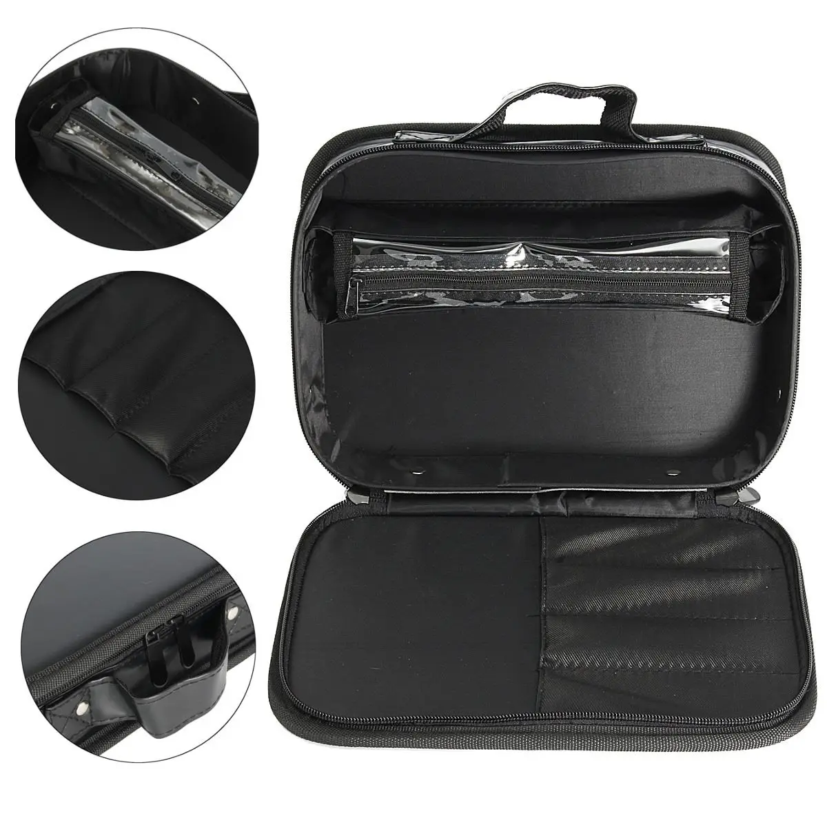 1Pcs Pro Hair Scissors Comb Bag Case PU Leather Hair Clipper Combs