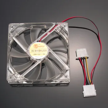 

PC Computer Fan Quad 4 LED Light 120mm PC Computer Case Cooling Fan Mod Quiet Molex Connector Easy Installed Fan 12V