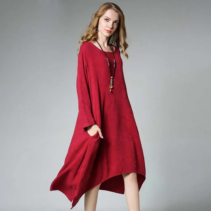 Long sleeve fall dresses plus size