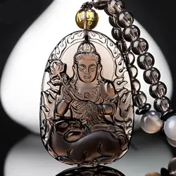 Открытие света ледяной кристалл обсидиан натальный Будда 12 зодиака ГЕНУС уход за телом ожерелье с Буддой Хранитель Бог гуаньин Кулон