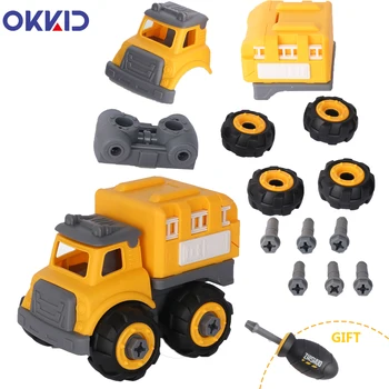 

Engineering Car Simulation Model Truck Disassembly Assembly Screwdriver Vehicle Wheels Kids Plastic Diecast Toys Children Gift