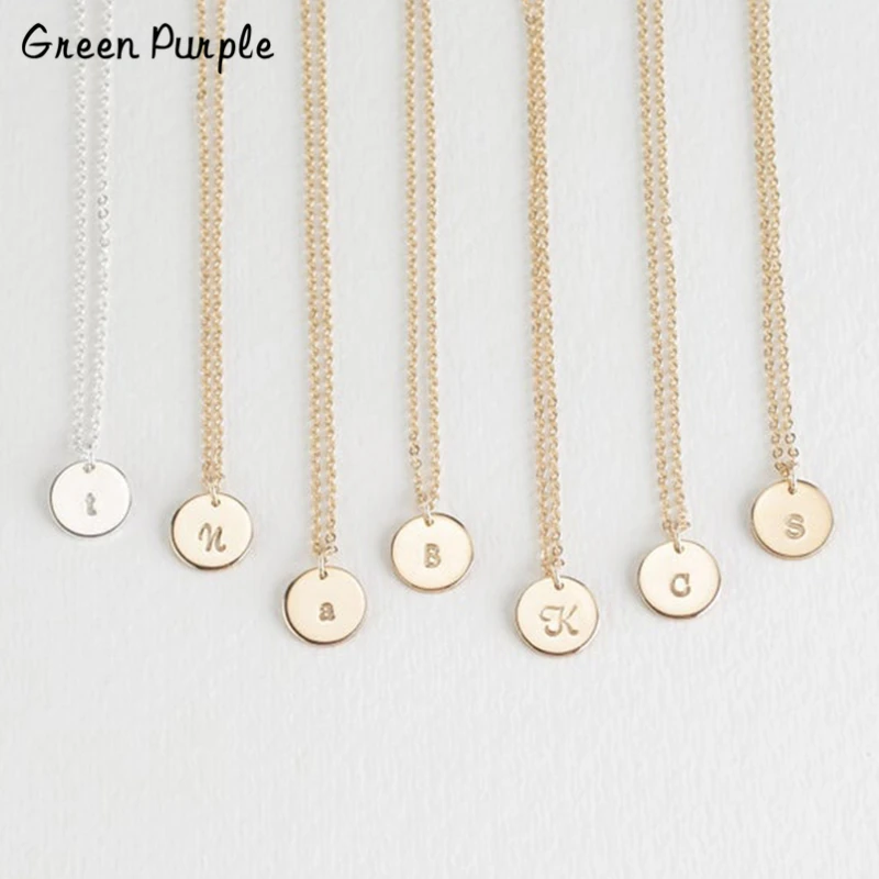 

925 Silver Coins Necklace 10MM Pendants Custom Letter Name Chocker Handmade Jewelry Personalized Boho Kolye Necklace for Women