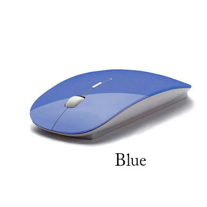 Компьютерная мышь для ноутбука, ультратонкая оптическая беспроводная мышь 2,4G, USB приемник, беспроводная воздушная мышь - Цвет: Blue