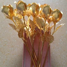 Аутентичный с покрытыем цвета чистого 24 каратного золота A-Тип близко Золотая Роза цвета: золотистый, Золотая Роза Подарочный набор с сертификат на английском языке