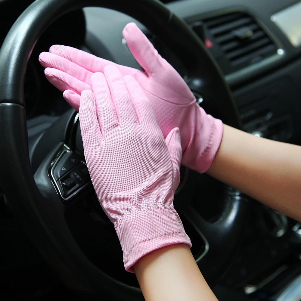 Driving Gloves Female Sunscreen Thin Style Summer Breathable Non-Slip Five Fingers Woman's Gloves Forefinger Touchscreen SZ103W1