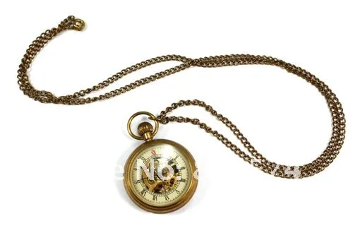 Женские карманные часы хорошего качества бронзовая Мода винтажная ретро-классика механический стимпанк ожерелье подарок