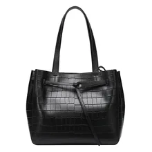 QIANGSHILI Brand Casual Fashion Genuine Cowskin Leather Saffiano Stone Pattern Luxury Handbags Women Bags Designer High Quality