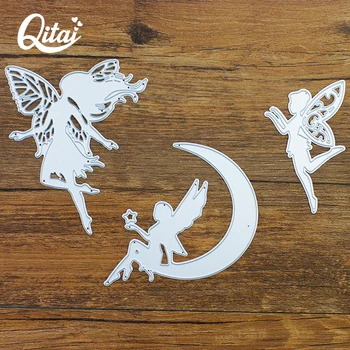 

QITAI 3PCS/SET Fairy/Elf/Angel Metal Cutting Dies DIY Scrapbooking Photo Album Decorative Embossing Paper Card Crafts Deco MD05