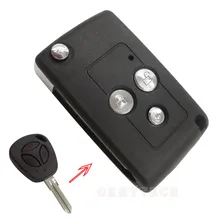 OkeyTech 3 botones modificado Flip plegable reemplazo de la carcasa de la llave del coche para Lada remoto caso cubierta Fob diseño llave de mando a distancia vacía modificar