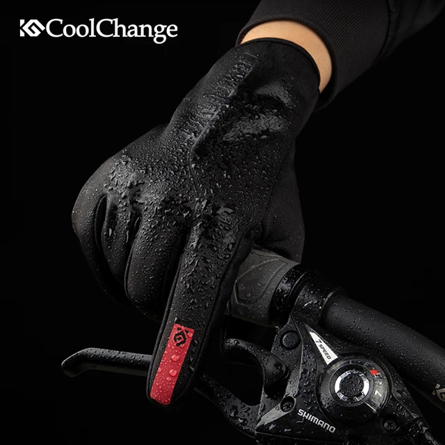 CoolChange Winter Cycling Gloves Thermal Warm Windproof Full Finger Bike Gloves Anti-slip Touch Screen Bicycle Gloves Men Women