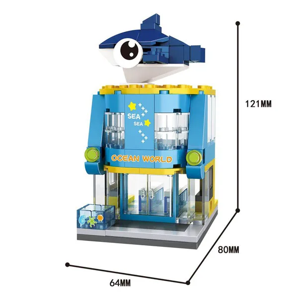 Новое поступление серия Hsanhe Mini street Ocean World Dinosaur Park UFO Space Research Shop нестандартные