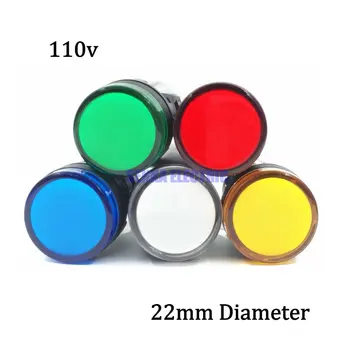 

5pcs/lot AC/DC 110V panel indicate led light brightness warterproof indicator indcating lights hole size 22mm AD16-22D/S