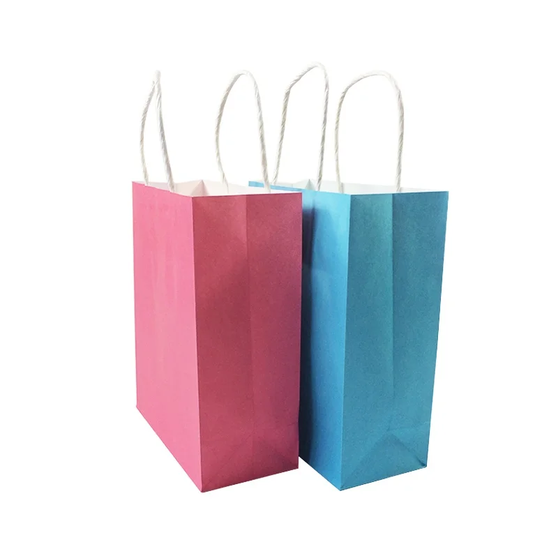 1 шт./лот, сумка из натуральной крафт-бумаги с ручкой, сумка для защиты окружающей среды, 2 цвета, многофункциональная, милая Подарочная сумка, 18*21*8 см