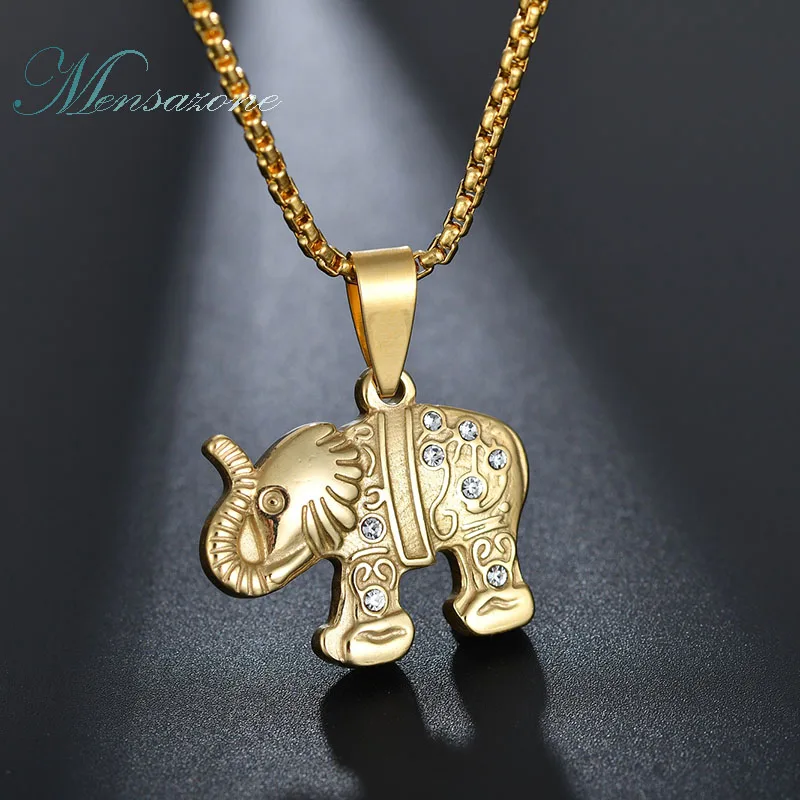 MENSAZONE New Elephant Charm Necklaces Lovely Cute Animal Stainless