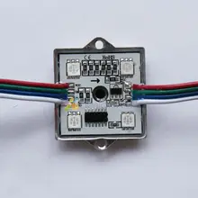 20 шт WS2801 светодиодный модуль 5050 RGB SMD 4 светодиодный зигзагообразная светодиодная супер яркая Водонепроницаемый AC/DC 12 V 256, серый цвет