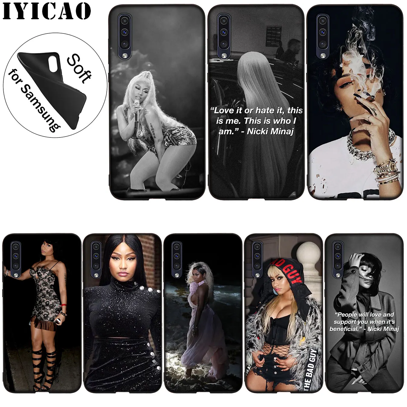 Оригинальный Мягкий силиконовый чехол IYICAO Nicki Minaj для Samsung Galaxy A70 A60 A50 A40 A30 A20 A10 A50S
