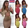 Для женщин 2 шт. Bodycon двух частей Crop Top and Skirt Set кружева юбка вечерние Великобритании