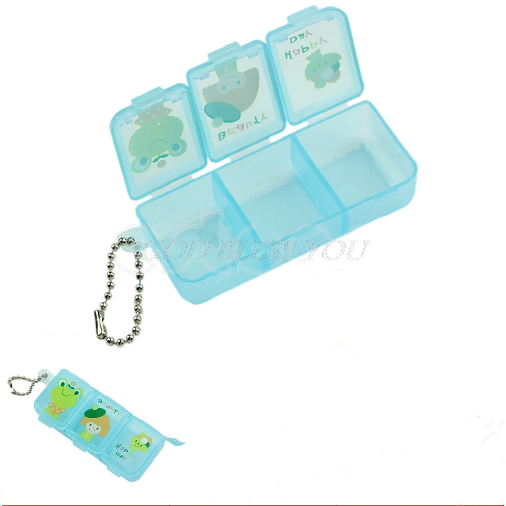

Travel 3 Compartment Pill Box Medicine Tablet 3 Compartment Holder Organizer Dispenser Case Care Tool Drop Ship