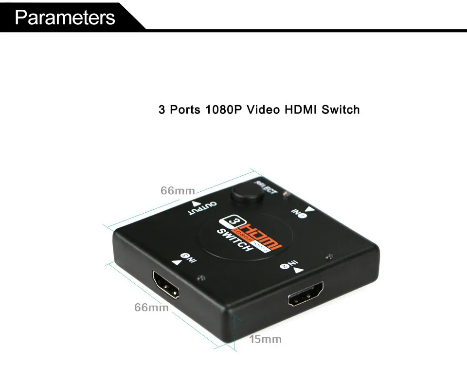 Mini V1.4 3 Port HDMI Switch Switcher HDMI Splitter HDTV 1080P 3 Input to 1 Output HDMI Port for PS3 PS4 for Xbox 360 PC DV DVD  (4)