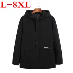 2018 Новые Большие размеры 8XL 7XL 6XL 5XL брендовая одежда Демисезонный молодежи Для мужчин Loog пальто с капюшоном на молнии большой Размеры