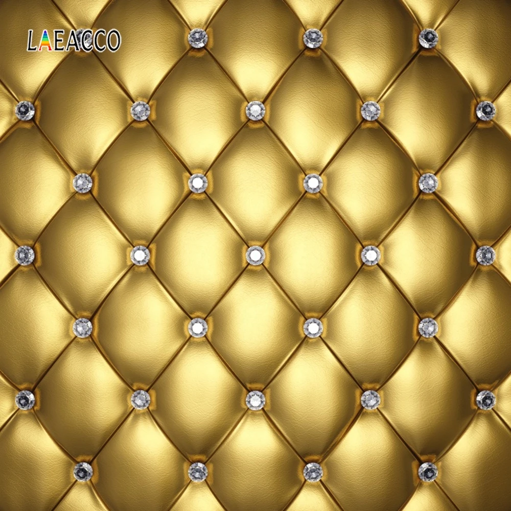 

Laeacco Golden Headboard Luxurious Anchor Rich Diamond Photography Background Customized Photographic Backdrops For Photo Studio