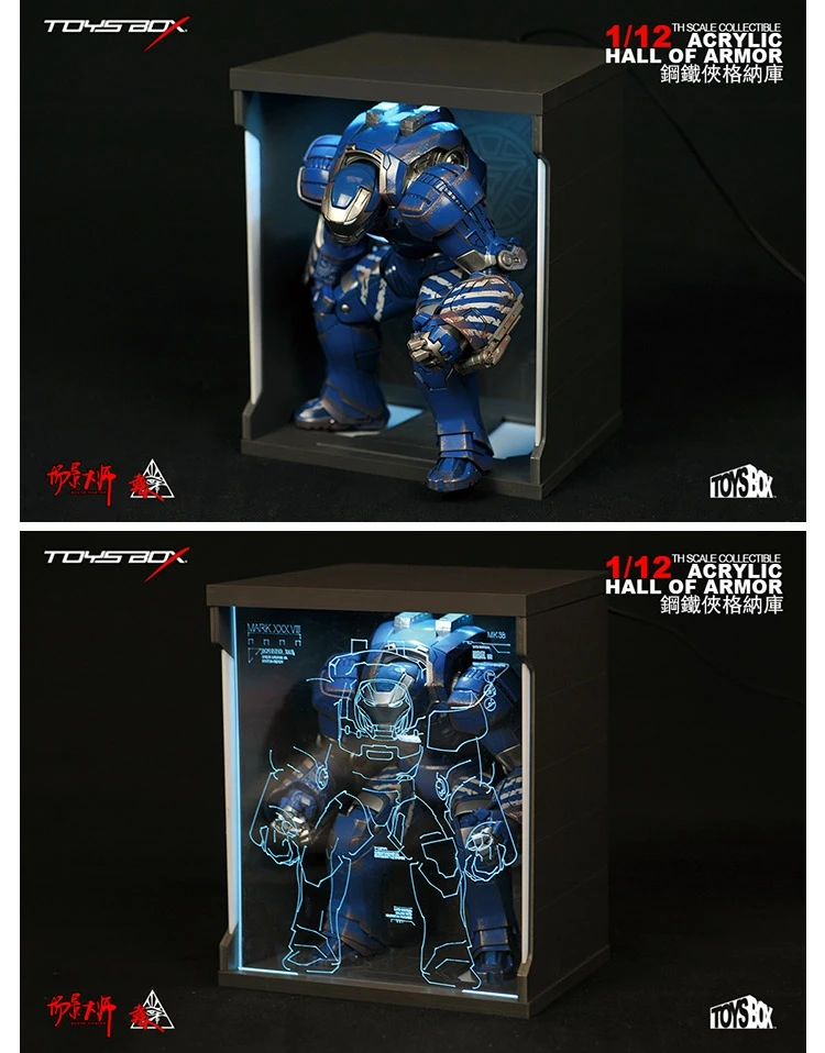 Игрушки-коробка для 6-дюймового солдата 1/12 comicave Железный человек Guraku пылезащитный дисплей коробка для 6 дюймов Железный человек MK38