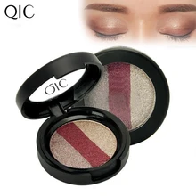 Красота Земля 3 цвета блеск светлый пигментная Палетка теней для век косметический макияж тени для век для женщин 131-0271