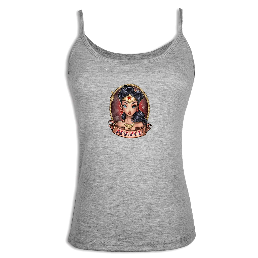 

Retro Wonder Woman Amazon Portrait Graphic Camisole Tank Top For Women Girl Lady Harajuku Cartoon Cool Summer Cotton Singlet