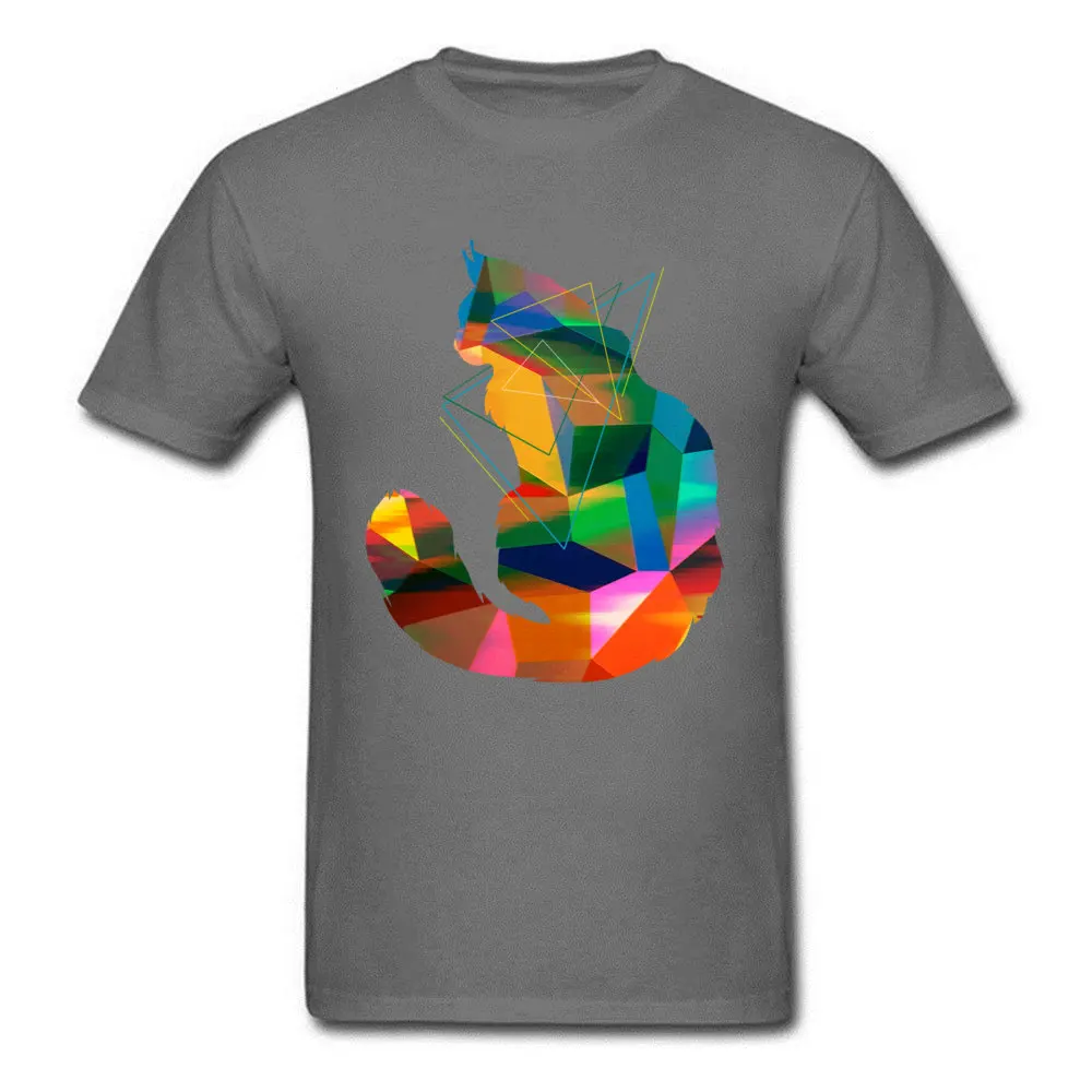 Cubism Cat Tops Shirt 2018 Popular O-Neck Personalized Short Sleeve 100% Cotton Fabric Young Tshirts Leisure Clothing Shirt Cubism Cat carbon