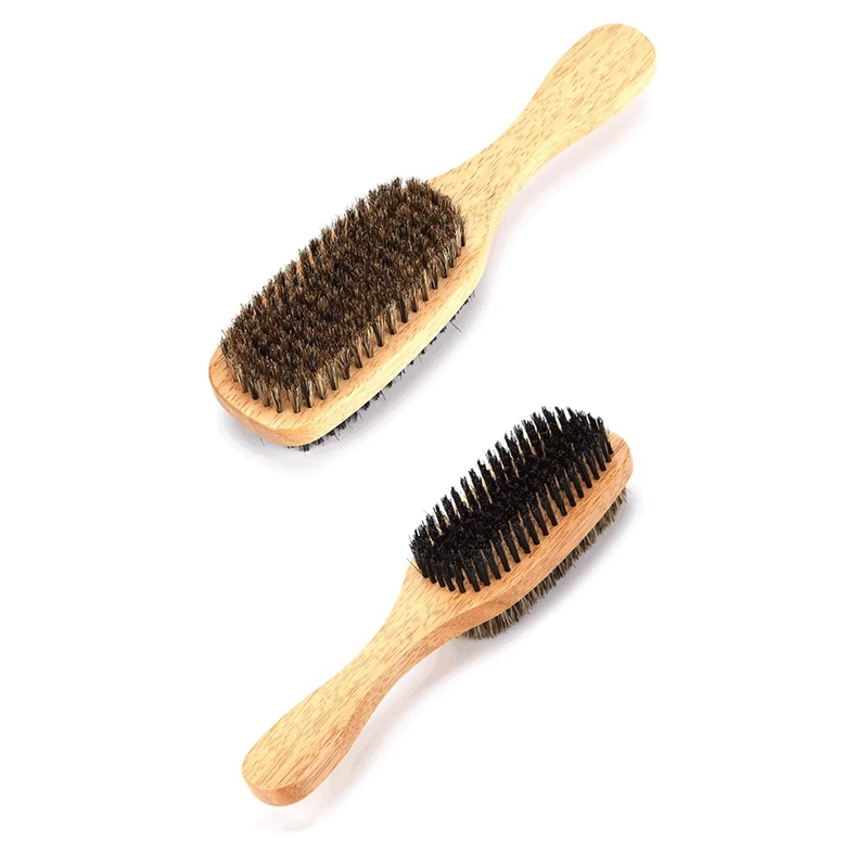 3 размера Двухсторонняя щетка для волос борода щетка деревянная ручка массаж лица Борода Стайлинг