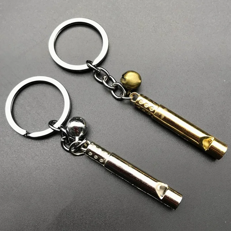 Aluminum Alloy Emergency Survival Whistle Keychain Hiking Safety Rescue