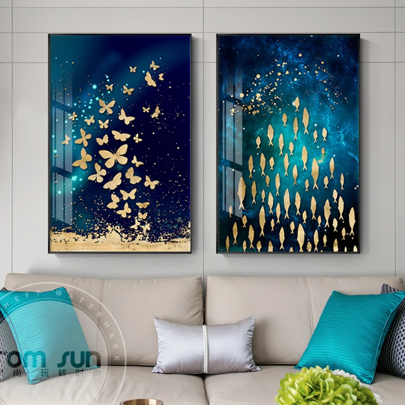 

Abstract Bird Butterfly Fish Landscape Canvas Poster And Print Wall Art Painting For Living Room Aisle Studio Modern Home Decor