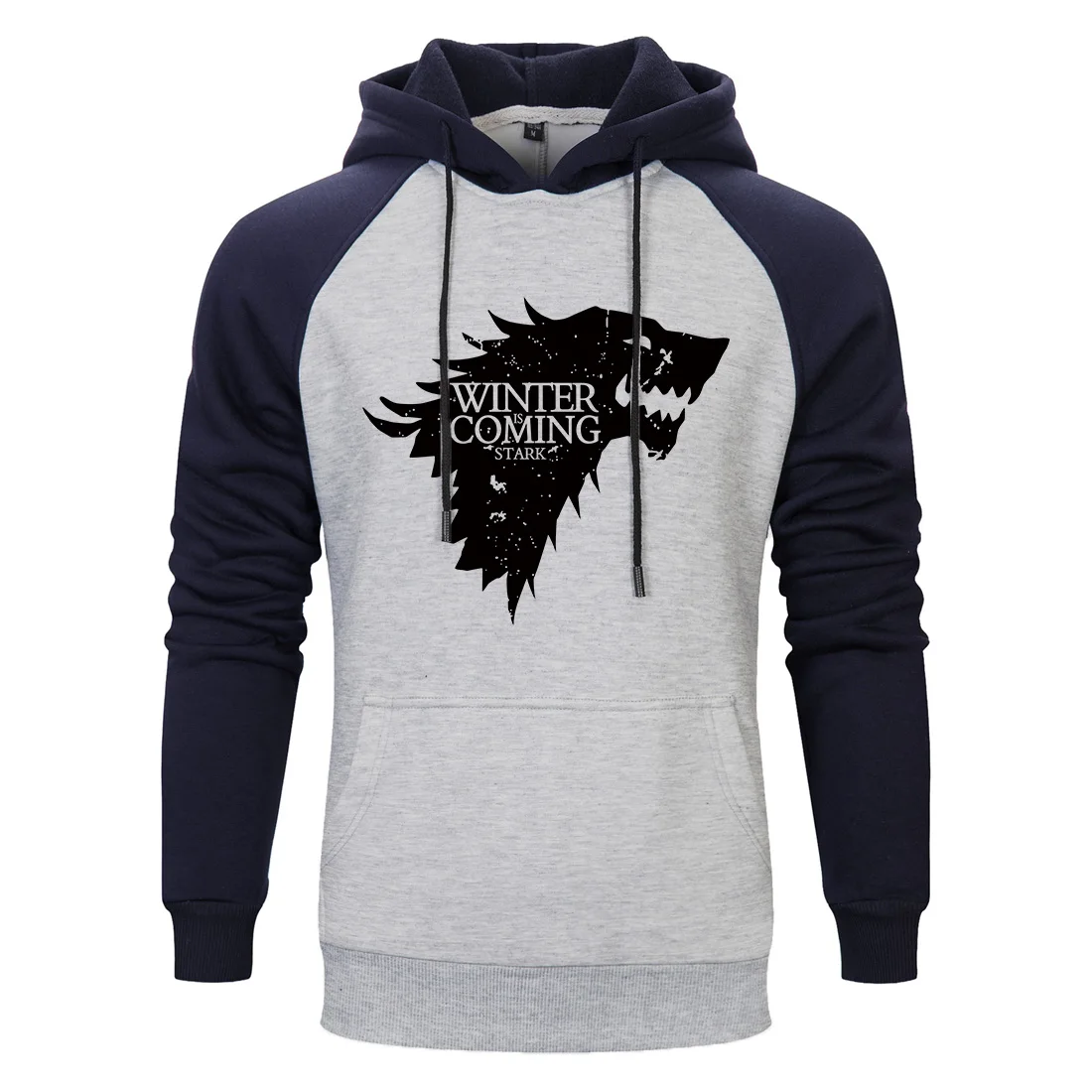 

2019 Raglan Hoodies For Men House Stark The Song of Ice and Fire Winter Is Coming Men's Sportswear Sweatshirt Game Of Thrones