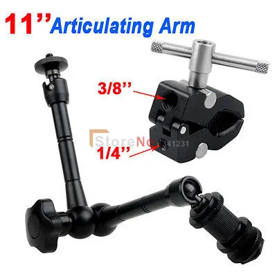 

11" Inch Articulating Magic Arm + Super Clamp for camera LCD Monitor LED light