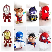 

LOST WAY Hot Flashlight Pendant Key Chain DC Superhero Batman The Avengers Led Keychain Cute Action Figure LED Keyrings