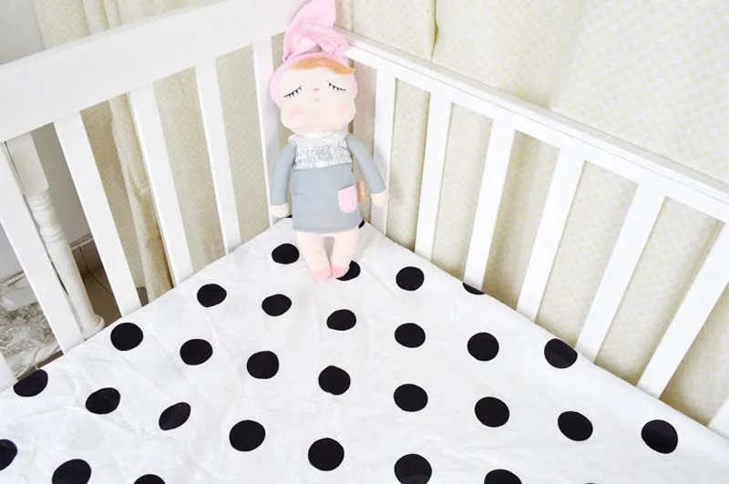 Black&White Newborn Sleeping Crib Bedsheet Baby Cot Stroller Bedspread Sleeper Flat Sheet Infant Bed Covers