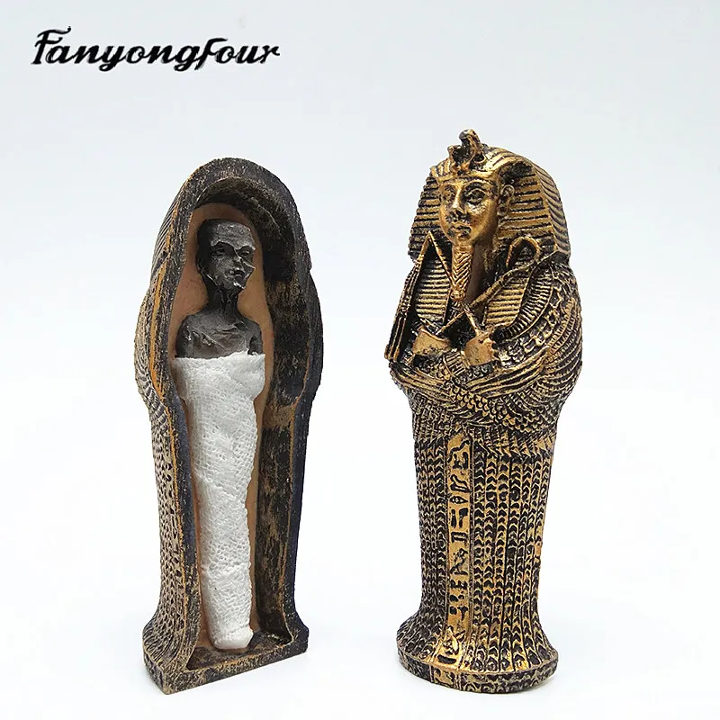 

Egyptian Mummy Silicone Mold Fondant Cake Mold Resin Gypsum Chocolate Candle Candy Mold Free Shipping