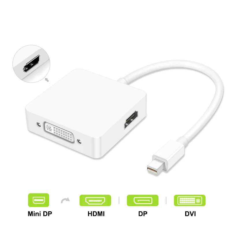 Mini DisplayPort to HDMI DVI DP Dispaly port Adapter 3 in 1 Thunderbolt HDMI Converter Mini DP Audio Video Cable HDMI Switcher Mini DisplayPort to HDMI DVI DP Dispaly port Adapter 3 in 1 Thunderbolt HDMI Converter Mini DP Audio Video Cable HDMI Switcher