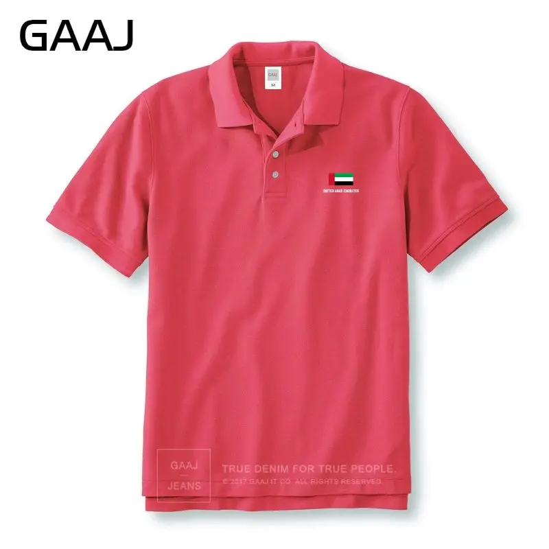 GAAJ, футболки поло с флагом ОАЭ, мужские и женские бренды унисекс, мужские рубашки поло для мужчин, тонкие хлопковые мужские однотонные рубашки#1KK85 - Цвет: Rose