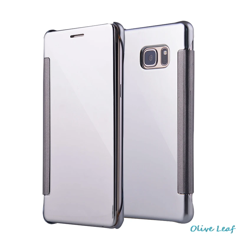 Для samsung Galaxy Note 4 5 7 8 полуфлип чехол прозрачный видимый полный экран окно Жесткий ПК зеркало функция протектор