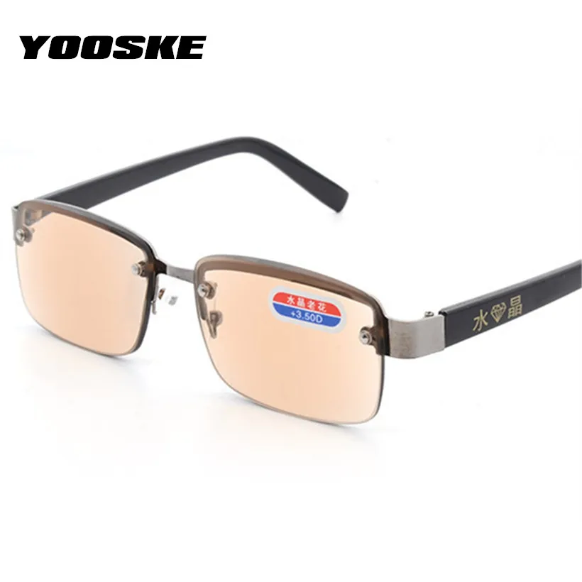 YOOSKE gafas de lectura de lentes de cristal de estilo clásico sin montura simple para hombres y mujeres gafas Unisex YOOSKE gafas de lectura de lentes de cristal de estilo clásico sin montura simple para hombres y mujeres gafas Unisex